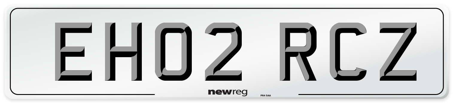 EH02 RCZ Number Plate from New Reg